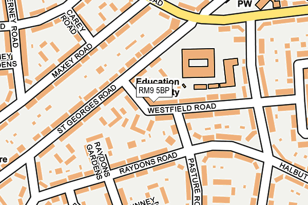 RM9 5BP map - OS OpenMap – Local (Ordnance Survey)