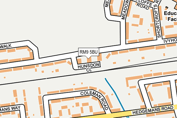 RM9 5BU map - OS OpenMap – Local (Ordnance Survey)