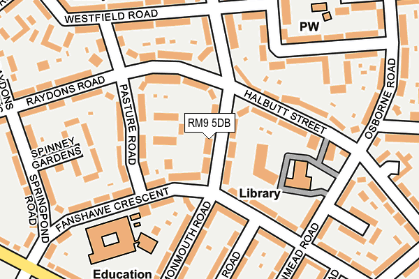 RM9 5DB map - OS OpenMap – Local (Ordnance Survey)