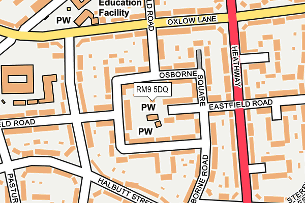 RM9 5DQ map - OS OpenMap – Local (Ordnance Survey)