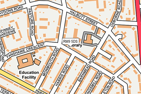 RM9 5DS map - OS OpenMap – Local (Ordnance Survey)