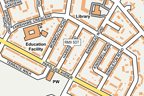 RM9 5DT map - OS OpenMap – Local (Ordnance Survey)