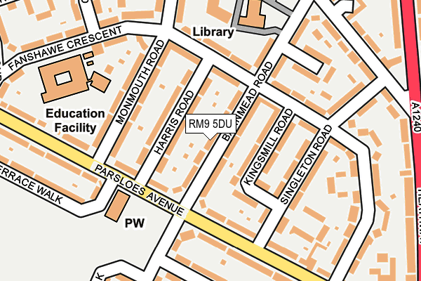 RM9 5DU map - OS OpenMap – Local (Ordnance Survey)