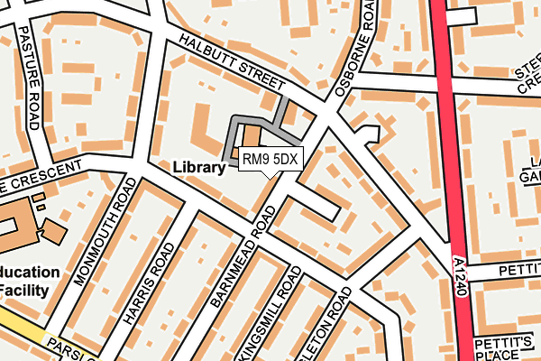 RM9 5DX map - OS OpenMap – Local (Ordnance Survey)