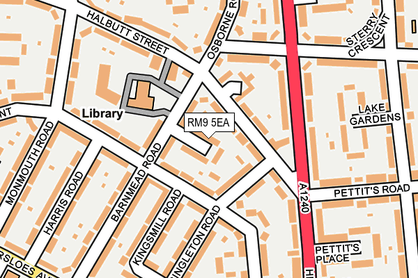 RM9 5EA map - OS OpenMap – Local (Ordnance Survey)