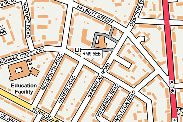 RM9 5EB map - OS OpenMap – Local (Ordnance Survey)