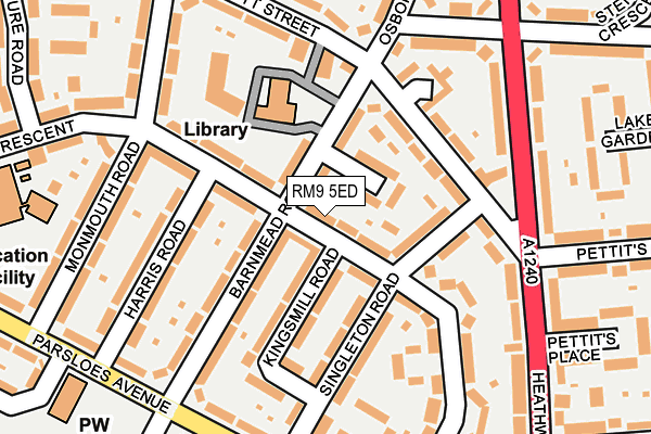 RM9 5ED map - OS OpenMap – Local (Ordnance Survey)