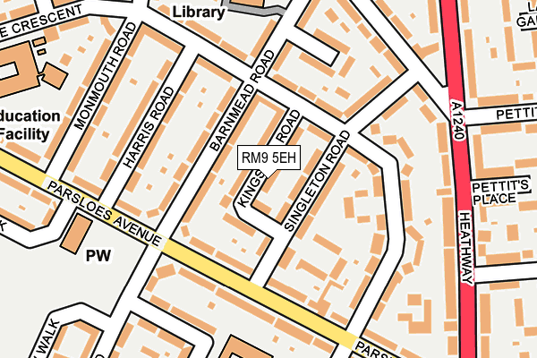 RM9 5EH map - OS OpenMap – Local (Ordnance Survey)