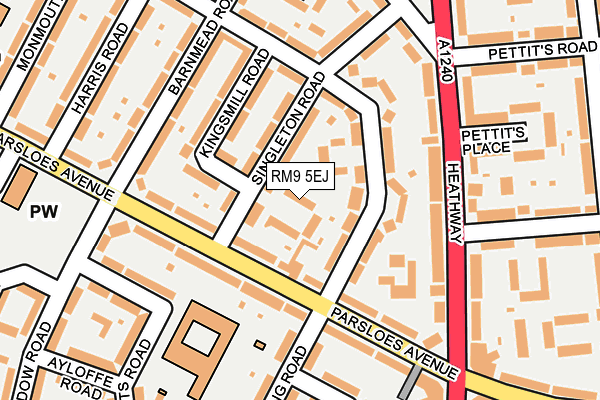 RM9 5EJ map - OS OpenMap – Local (Ordnance Survey)