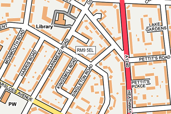RM9 5EL map - OS OpenMap – Local (Ordnance Survey)