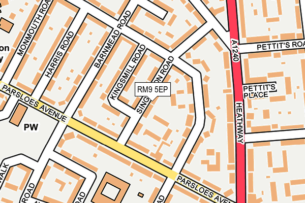 RM9 5EP map - OS OpenMap – Local (Ordnance Survey)