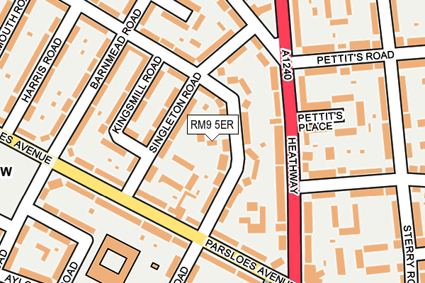 RM9 5ER map - OS OpenMap – Local (Ordnance Survey)