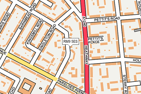 RM9 5ES map - OS OpenMap – Local (Ordnance Survey)
