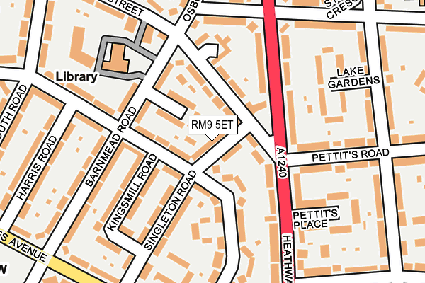 RM9 5ET map - OS OpenMap – Local (Ordnance Survey)
