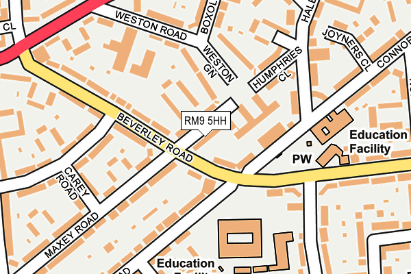 RM9 5HH map - OS OpenMap – Local (Ordnance Survey)