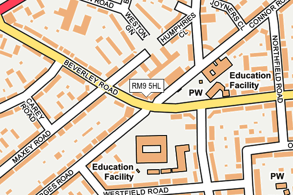 RM9 5HL map - OS OpenMap – Local (Ordnance Survey)