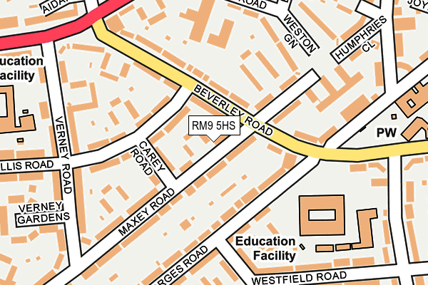 RM9 5HS map - OS OpenMap – Local (Ordnance Survey)