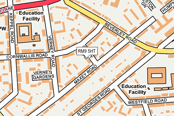 RM9 5HT map - OS OpenMap – Local (Ordnance Survey)