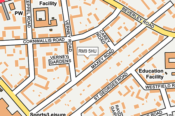 RM9 5HU map - OS OpenMap – Local (Ordnance Survey)