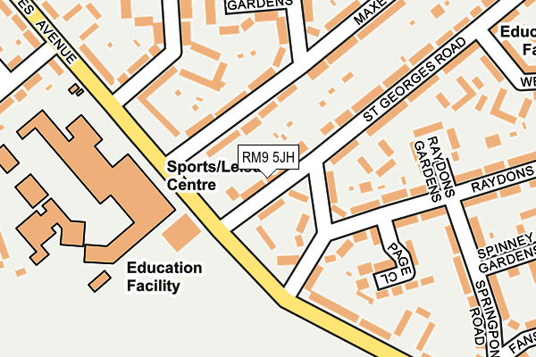 RM9 5JH map - OS OpenMap – Local (Ordnance Survey)