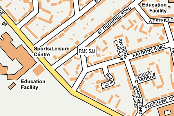 RM9 5JJ map - OS OpenMap – Local (Ordnance Survey)