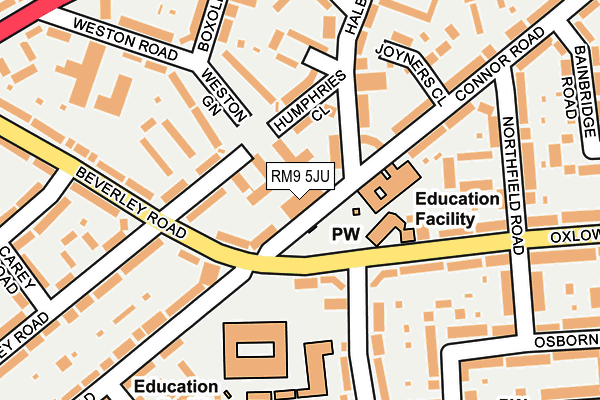 RM9 5JU map - OS OpenMap – Local (Ordnance Survey)