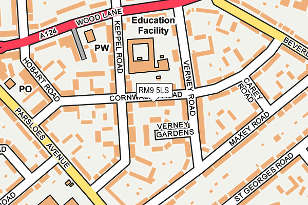 RM9 5LS map - OS OpenMap – Local (Ordnance Survey)