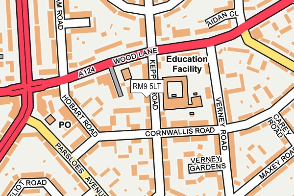 RM9 5LT map - OS OpenMap – Local (Ordnance Survey)