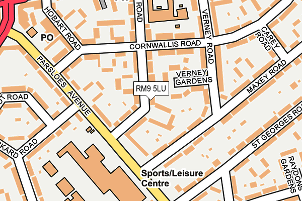 RM9 5LU map - OS OpenMap – Local (Ordnance Survey)