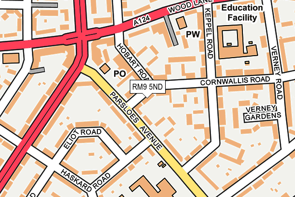 RM9 5ND map - OS OpenMap – Local (Ordnance Survey)