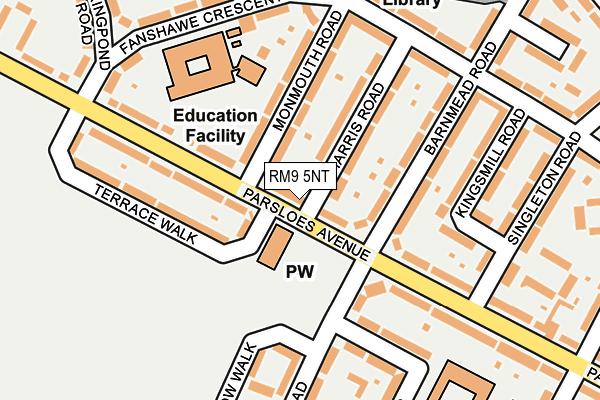 RM9 5NT map - OS OpenMap – Local (Ordnance Survey)