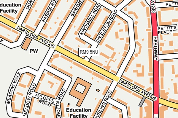 RM9 5NU map - OS OpenMap – Local (Ordnance Survey)