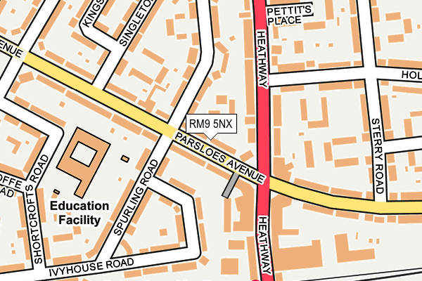 RM9 5NX map - OS OpenMap – Local (Ordnance Survey)