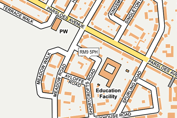 RM9 5PH map - OS OpenMap – Local (Ordnance Survey)