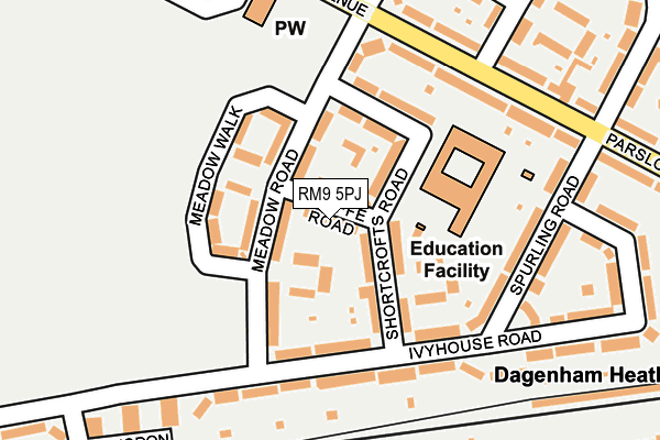 RM9 5PJ map - OS OpenMap – Local (Ordnance Survey)