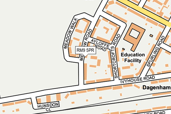 RM9 5PR map - OS OpenMap – Local (Ordnance Survey)