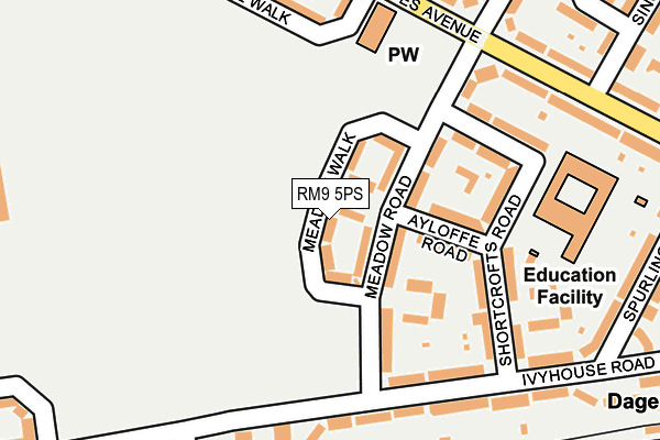 RM9 5PS map - OS OpenMap – Local (Ordnance Survey)