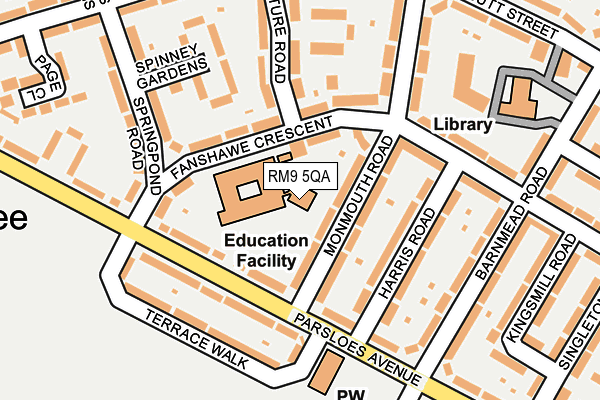 RM9 5QA map - OS OpenMap – Local (Ordnance Survey)