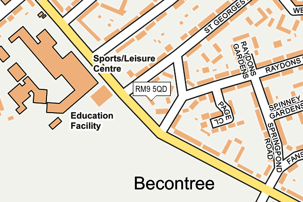 RM9 5QD map - OS OpenMap – Local (Ordnance Survey)