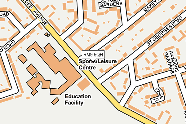 RM9 5QH map - OS OpenMap – Local (Ordnance Survey)