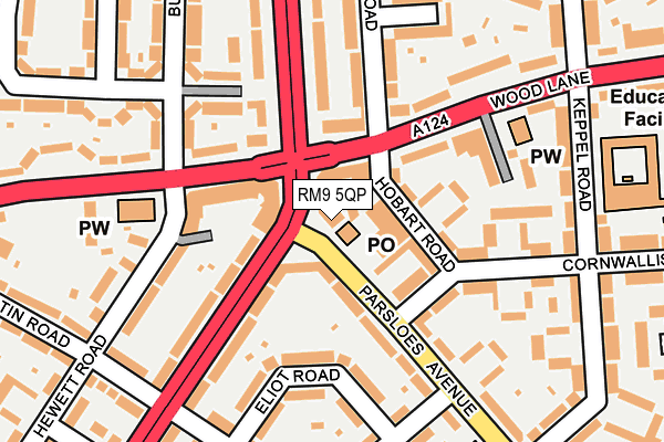 RM9 5QP map - OS OpenMap – Local (Ordnance Survey)