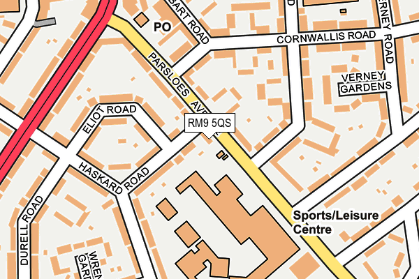 RM9 5QS map - OS OpenMap – Local (Ordnance Survey)