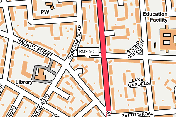 RM9 5QU map - OS OpenMap – Local (Ordnance Survey)