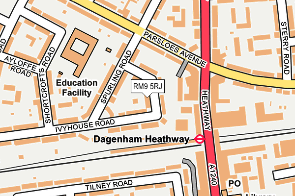 RM9 5RJ map - OS OpenMap – Local (Ordnance Survey)