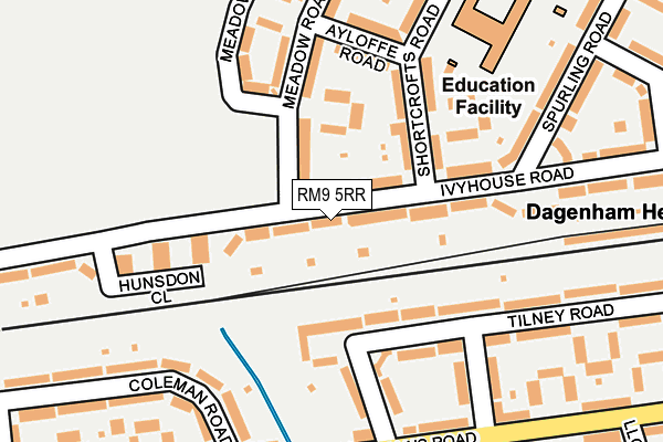 RM9 5RR map - OS OpenMap – Local (Ordnance Survey)