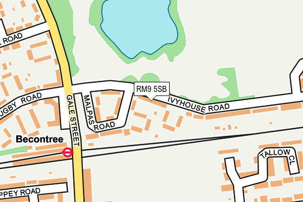 RM9 5SB map - OS OpenMap – Local (Ordnance Survey)