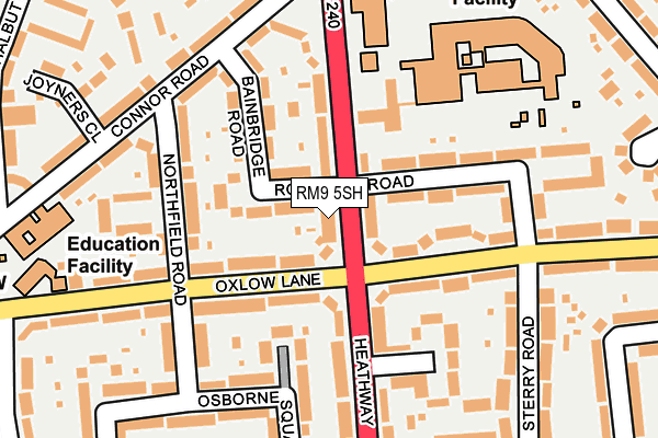 RM9 5SH map - OS OpenMap – Local (Ordnance Survey)