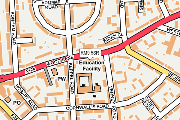 RM9 5SR map - OS OpenMap – Local (Ordnance Survey)