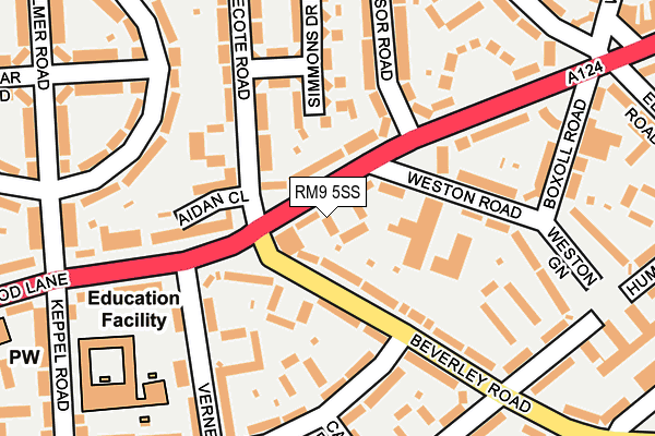 RM9 5SS map - OS OpenMap – Local (Ordnance Survey)