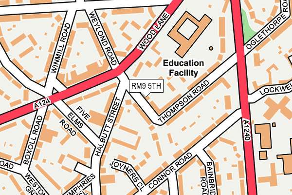 RM9 5TH map - OS OpenMap – Local (Ordnance Survey)